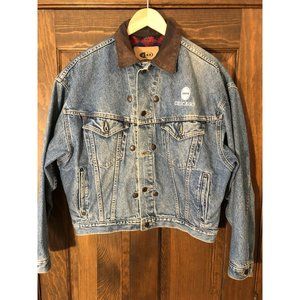 VINTAGE Womens Blue Faded Denim Jean Jacket Size L